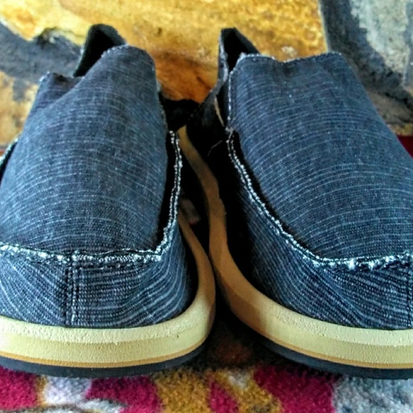 Mens Sanuk Vagabond Grain Slun Size 10 Black NWT - Picture 5 of 6